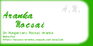aranka mocsai business card